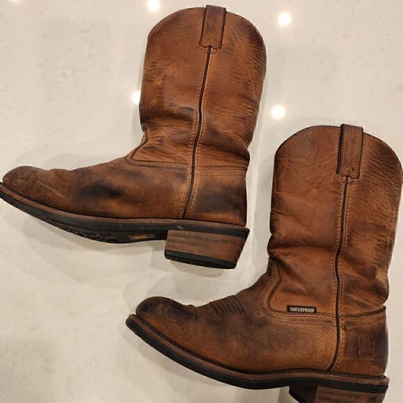 DAN POST MEN'S ALBUQUERQUE WATERPROOF WESTERN WORK BOOTS - SOFT TOE.